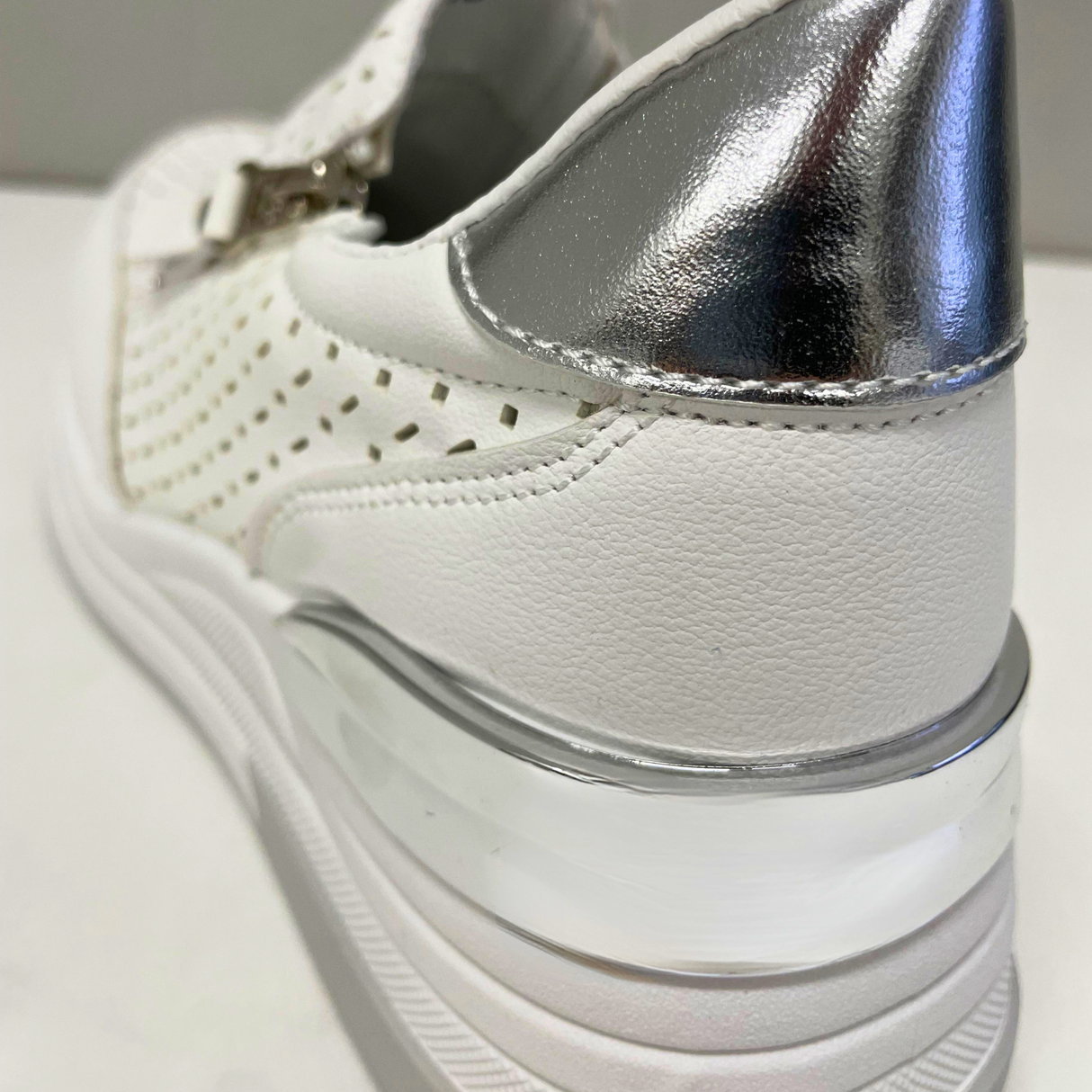 Side Zip Slip On Sneaker - White