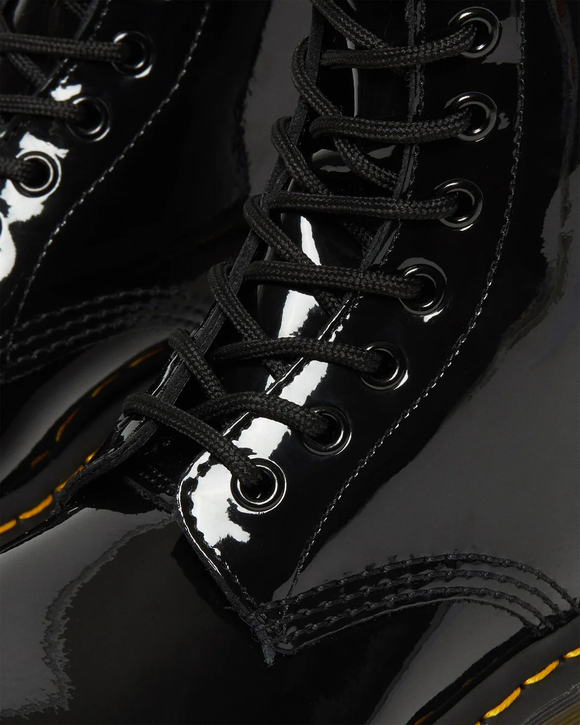 Dr Martens 1460 Patent Leather Lace Up Boots - Black