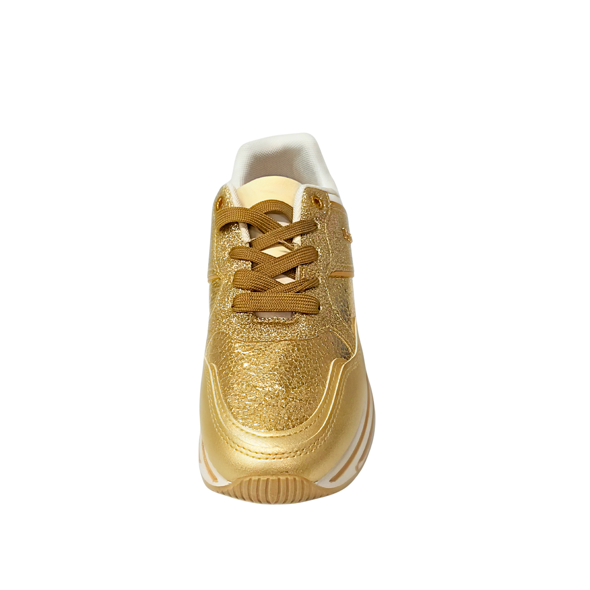Platform Lace Up Sneaker - Gold