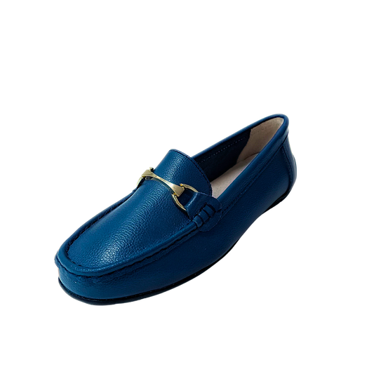 Geena Moccasin With Gold Detail - Navy