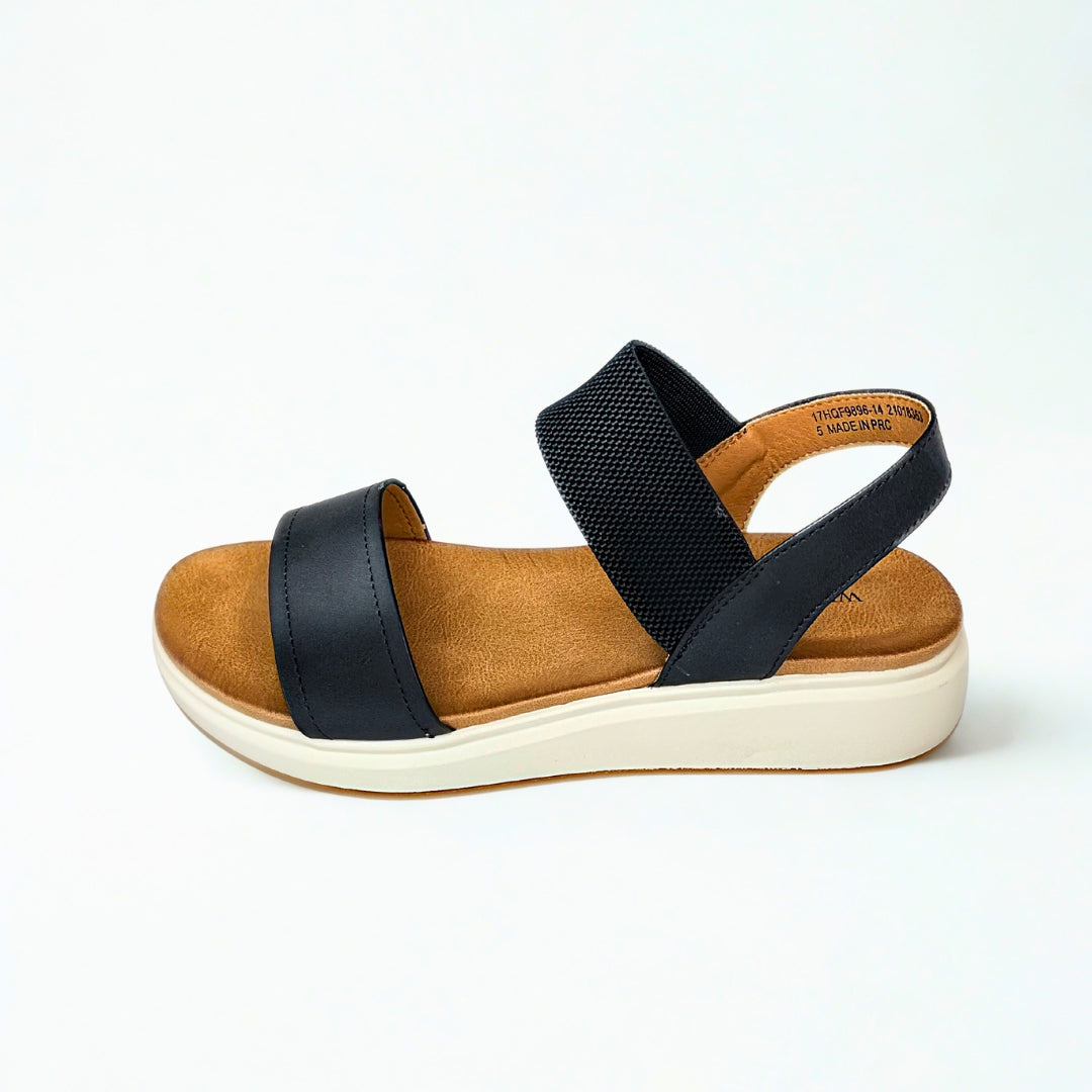 Queue black DOUBLE STRAP flatform sandal