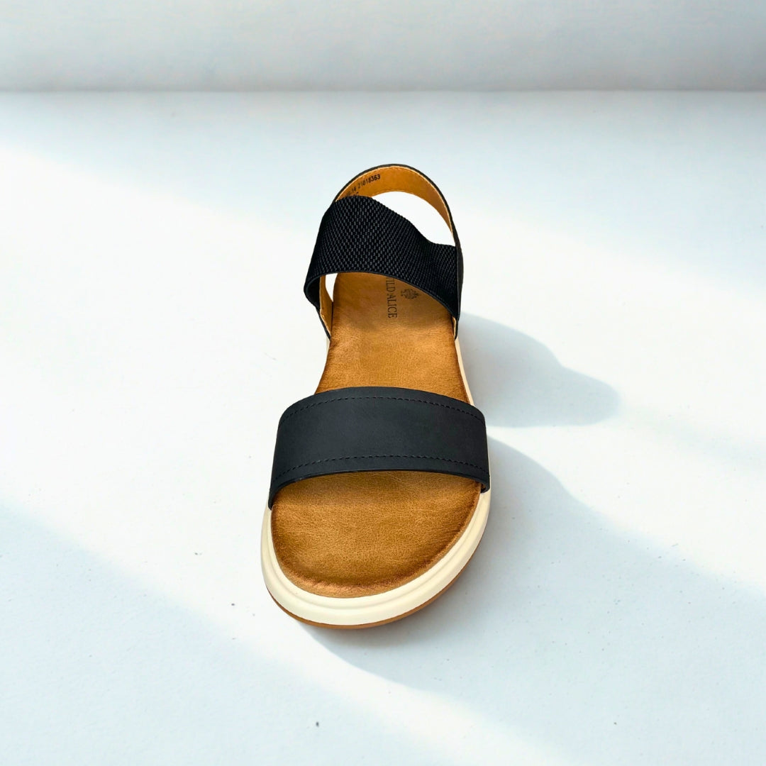 Queue black DOUBLE STRAP flatform sandal