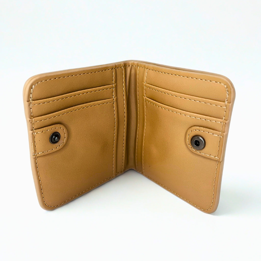 Wild Alice Beige Fold Cardholder – side view