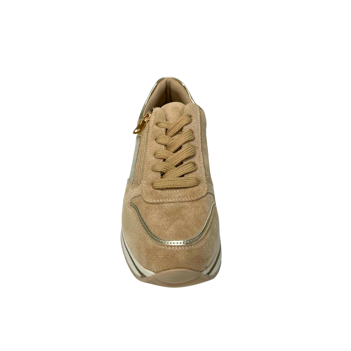 Detailed Lace Up Sneaker - Beige