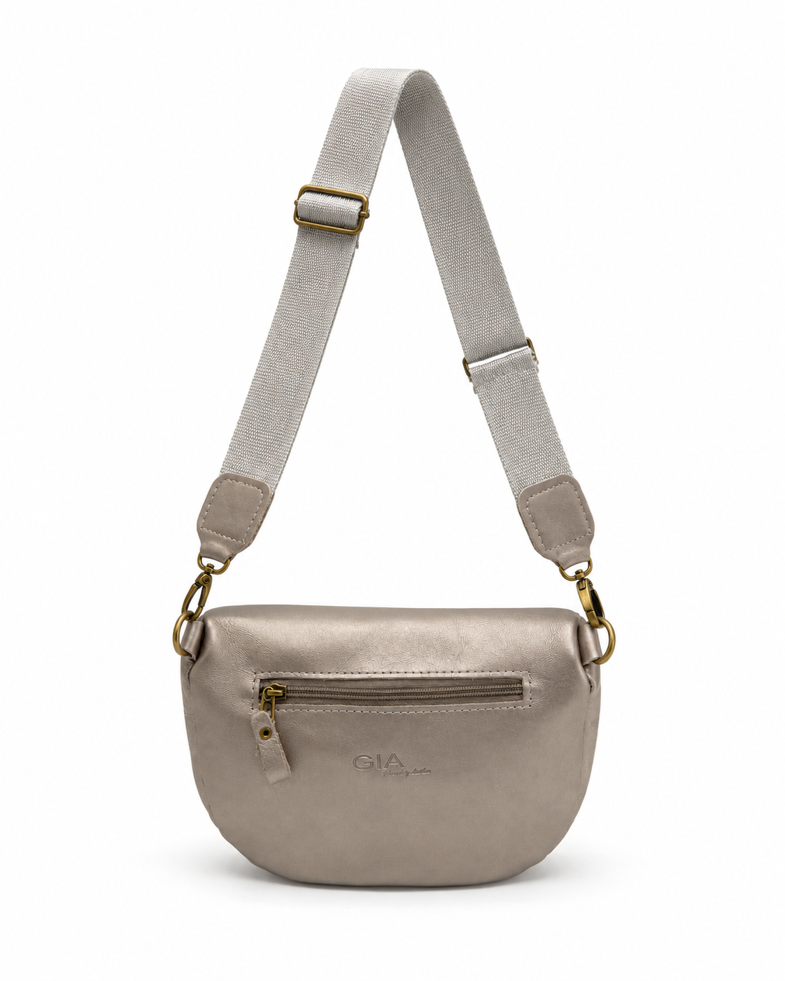 Gia Leather Lia Moon Bag - Pewter