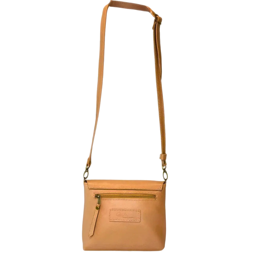 Gia Hazelnut Leather Morgan Sling Bag – side view