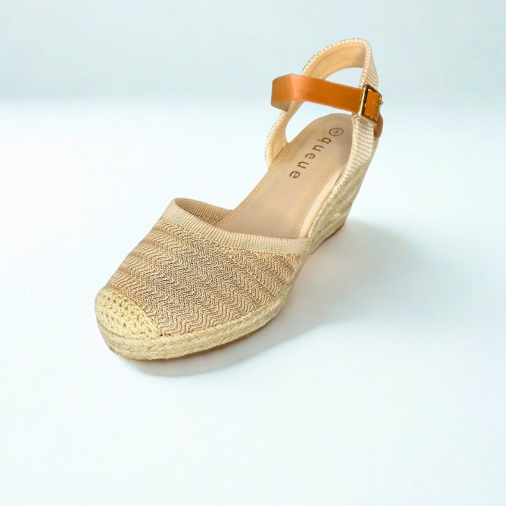 Queue beige WOVEN espadrille wedge