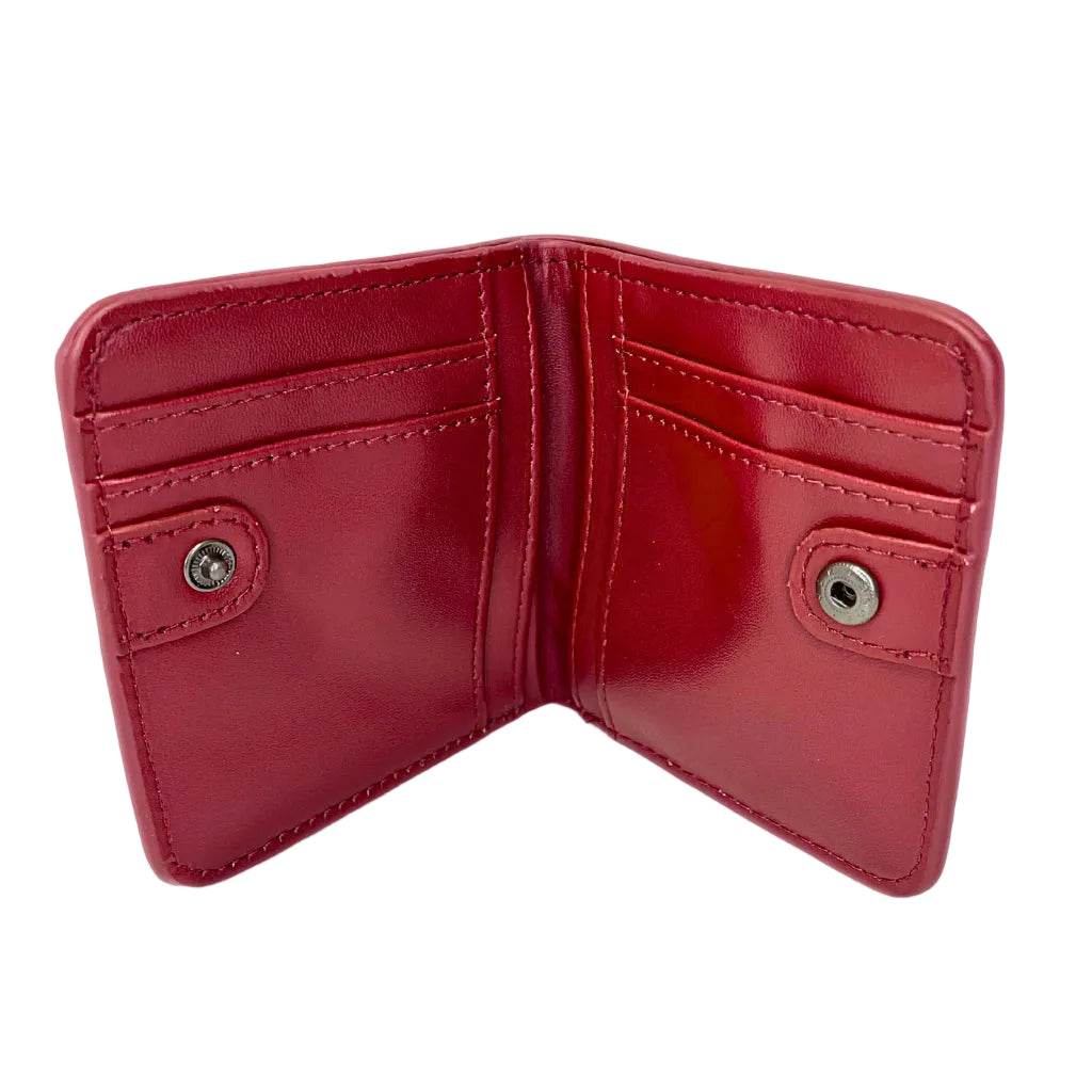 Wild Alice Red Fold Cardholder – side view