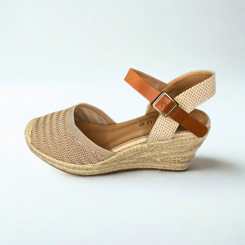 Queue beige WOVEN espadrille wedge