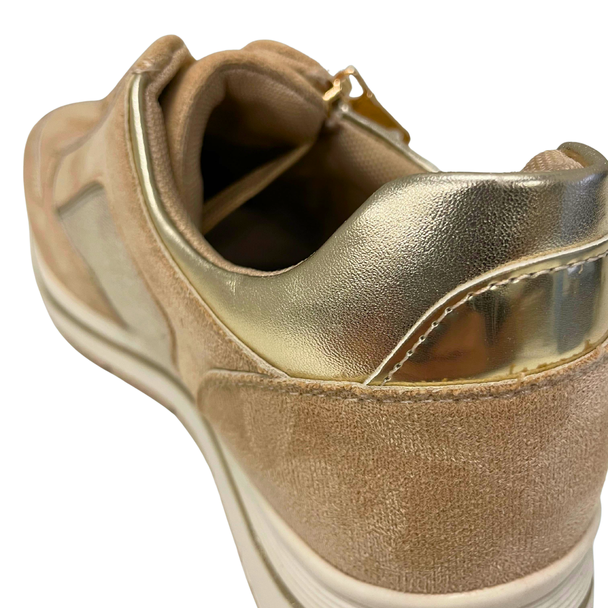 Detailed Lace Up Sneaker - Beige