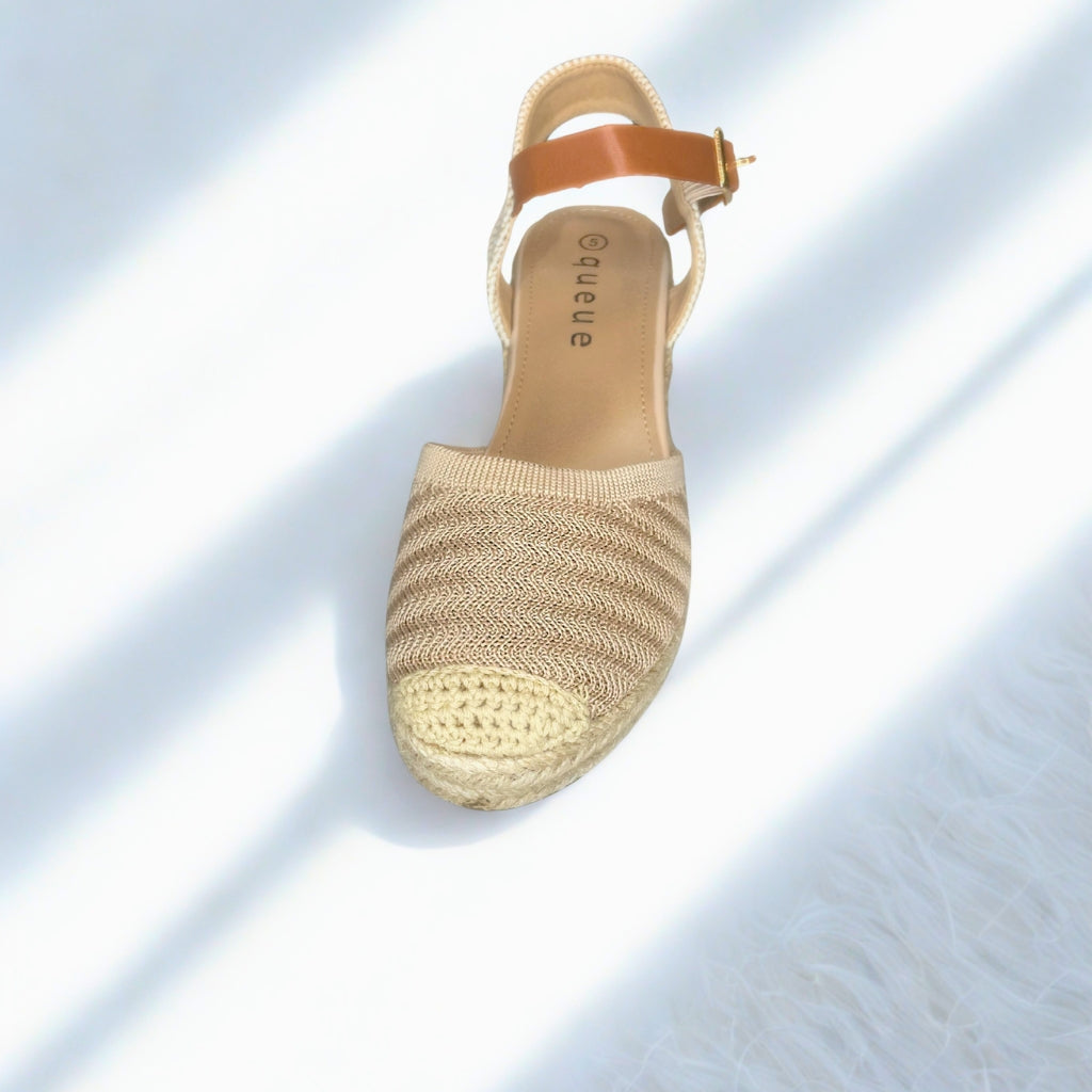 Queue beige WOVEN espadrille wedge