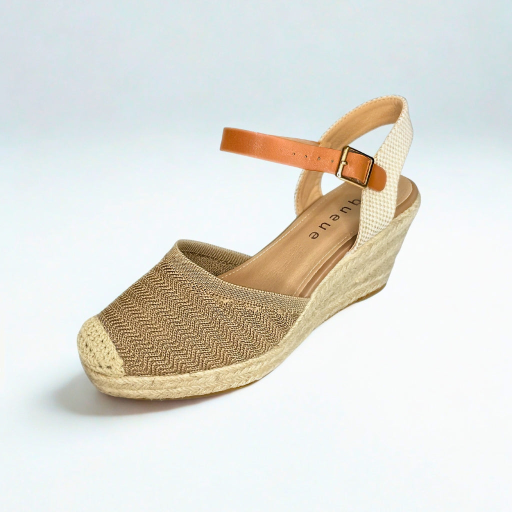 Queue khaki WOVEN espadrille wedge