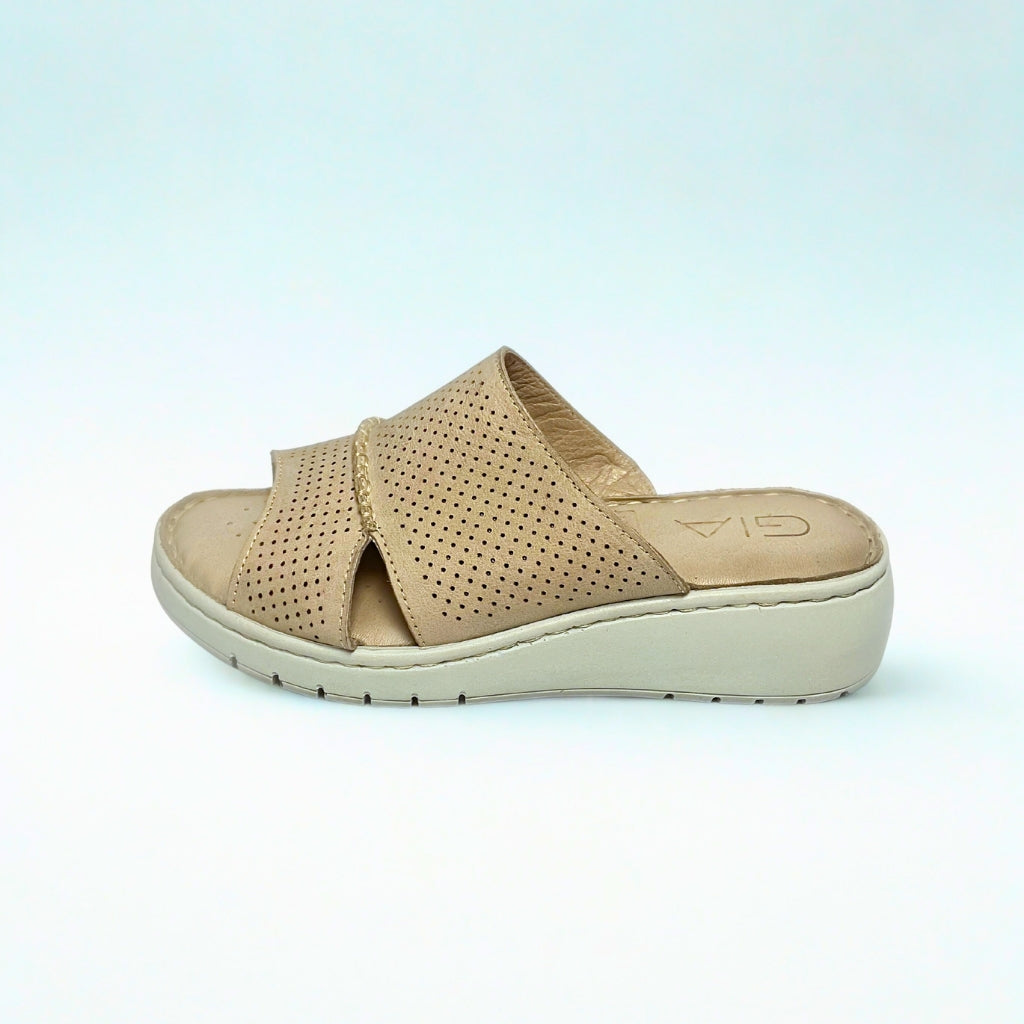 Gia stone PERFORATED flatform sandal