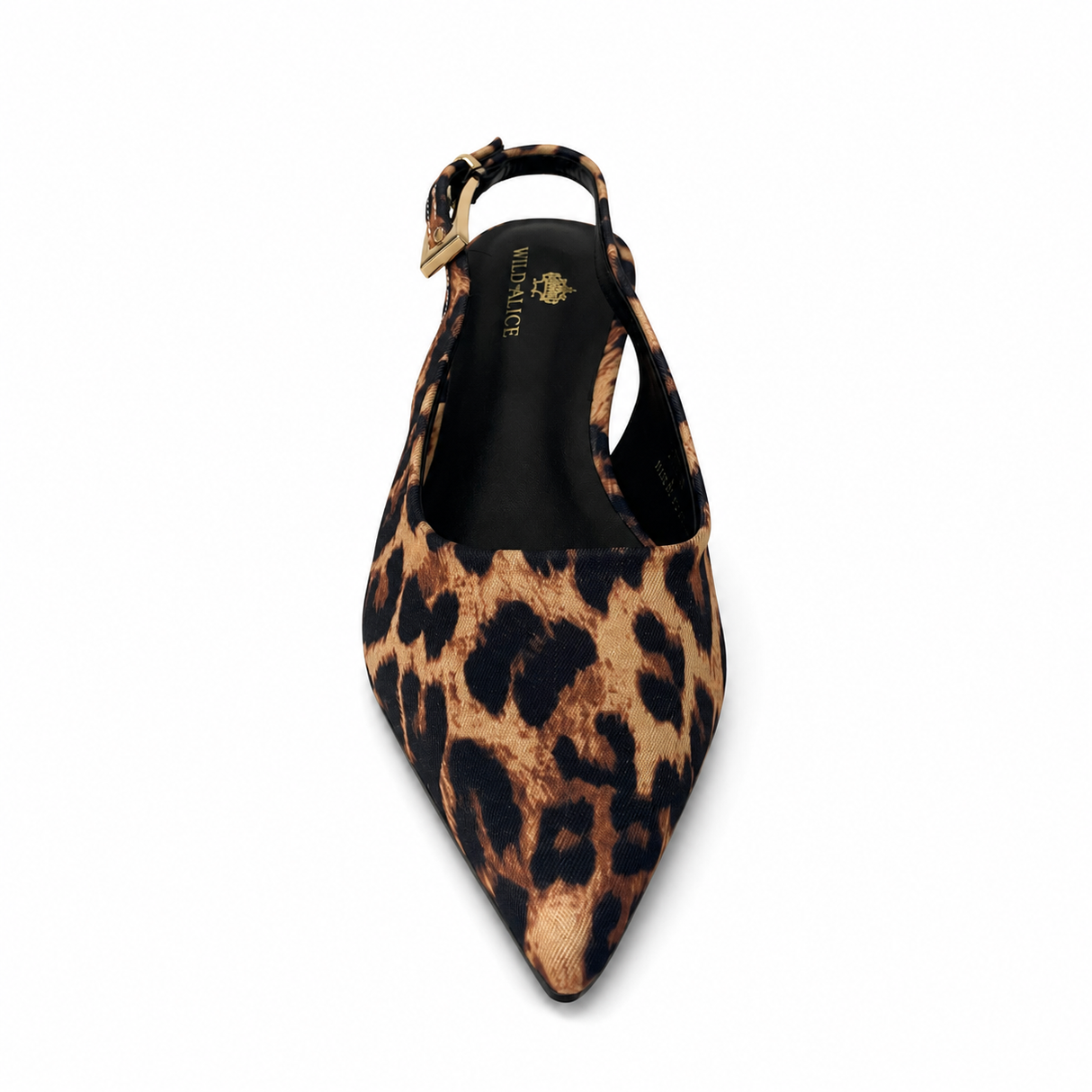 Wild Alice Pointy Slingback Kitten Heel - Leopard