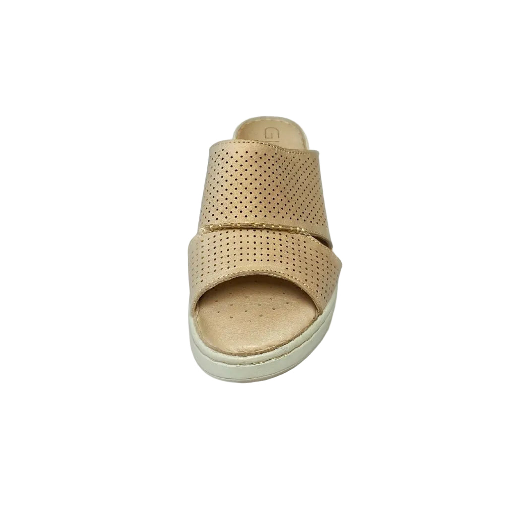 Gia Stone Perforated Flatform Sandal – front view