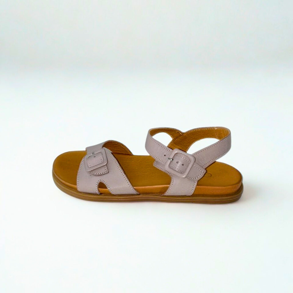 Gia hat leather DOUBLE BUCKLE sandal