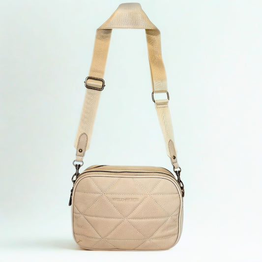 Wild Alice beige QUILT CROSSBODY bag