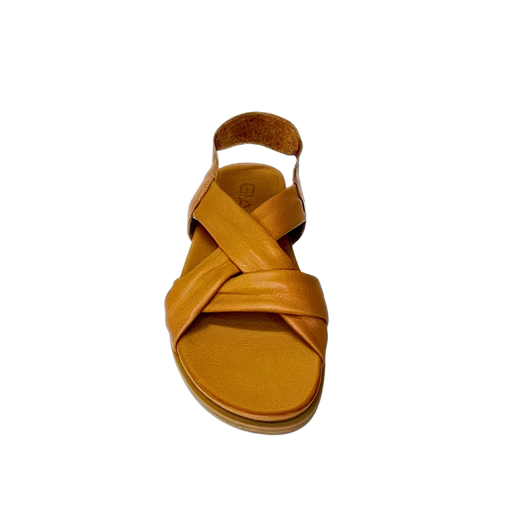Gia Coconut Leather Cross Over Slingback Sandal – front view