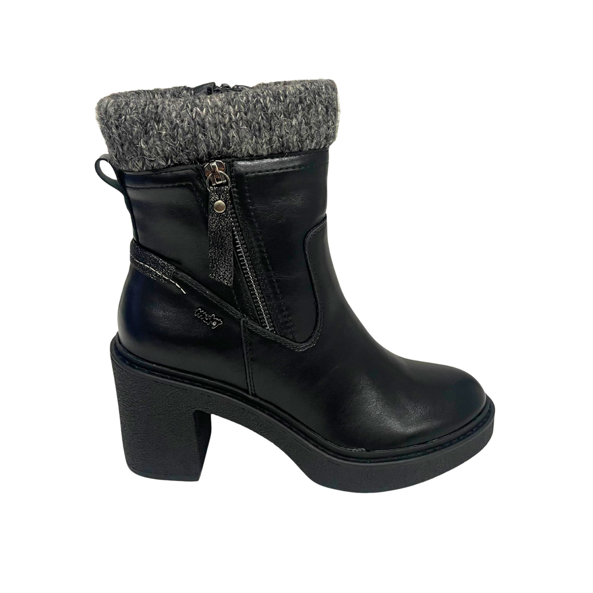 Plum Sock Heel Boot - Black