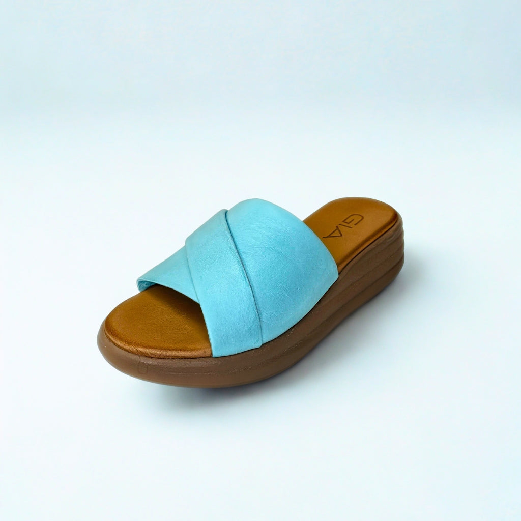 Gia tiffany blue LEATHER PLATFORM push-in