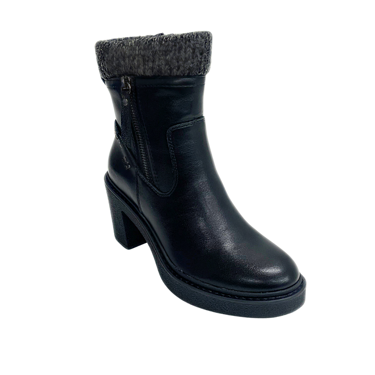 Plum Sock Heel Boot - Black