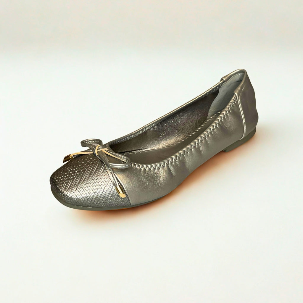 Wild Alice pewter METALLIC bow pump