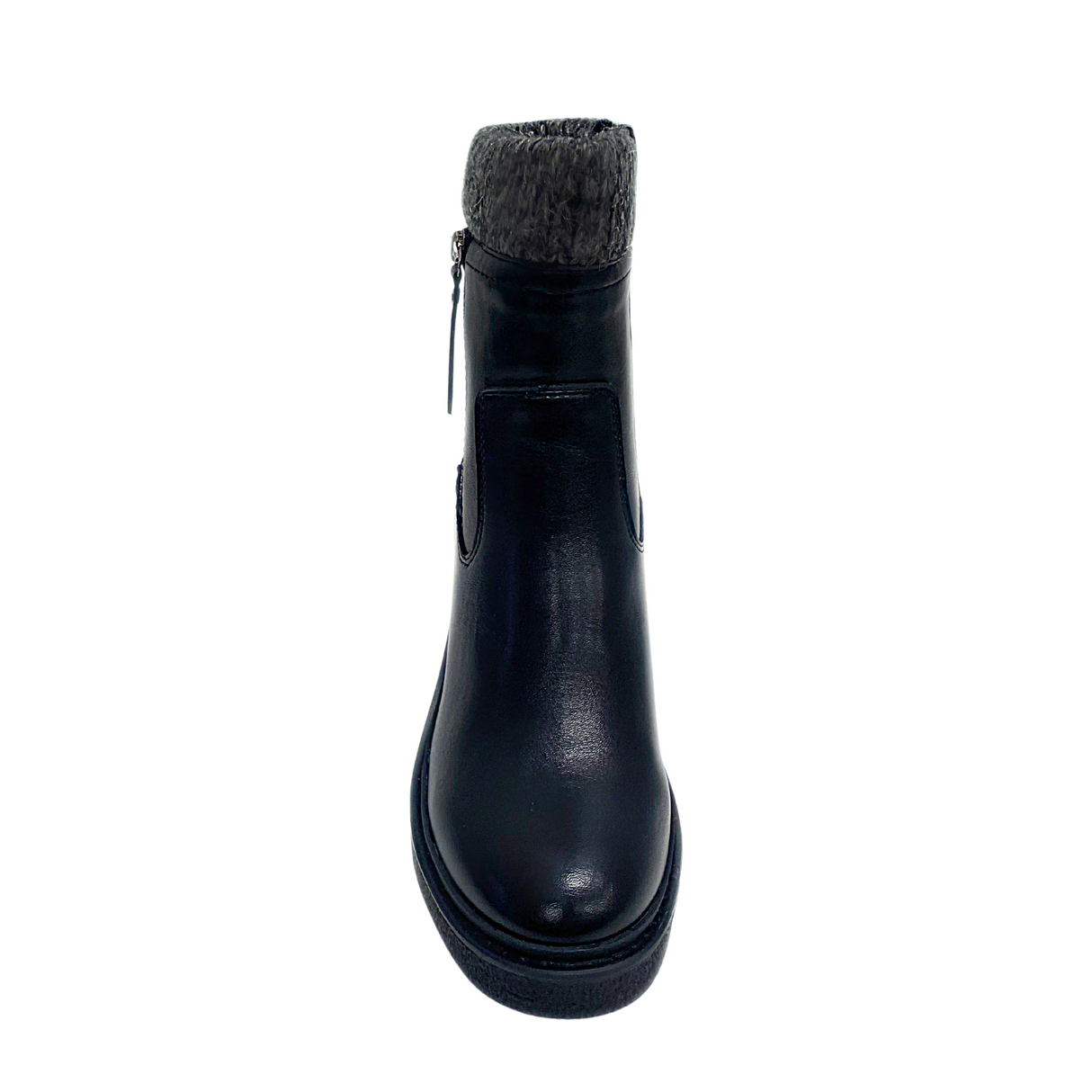 Plum Sock Heel Boot - Black