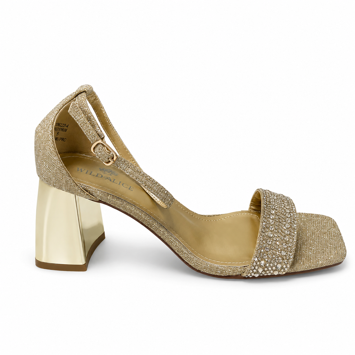 Wild Alice Glamour Block Heel - Gold