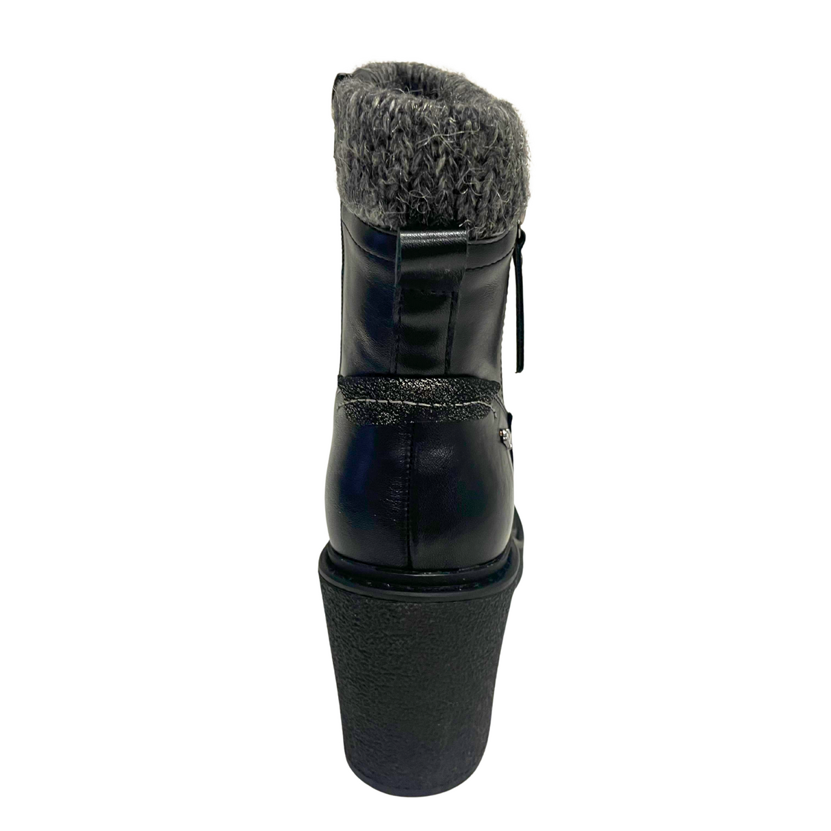 Plum Sock Heel Boot - Black