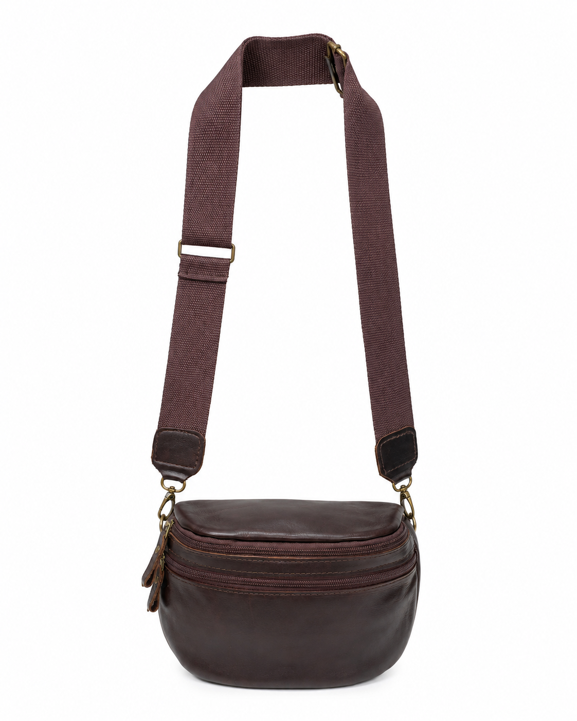 Gia Leather Lia Moon Bag - Brown