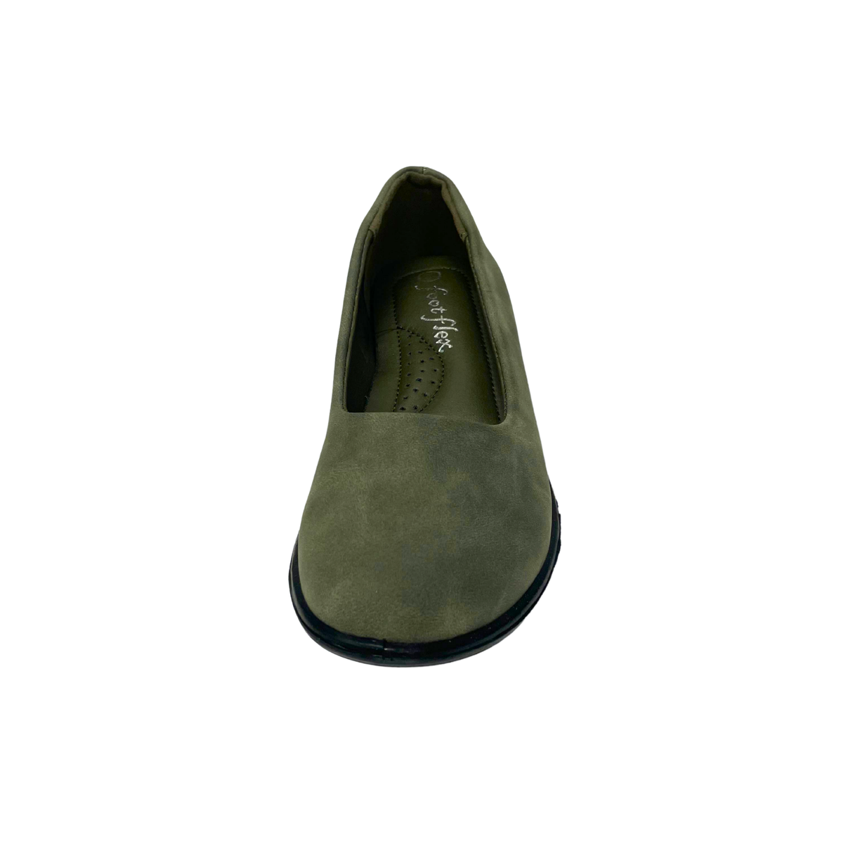 Footflex Push In Flats - Olive