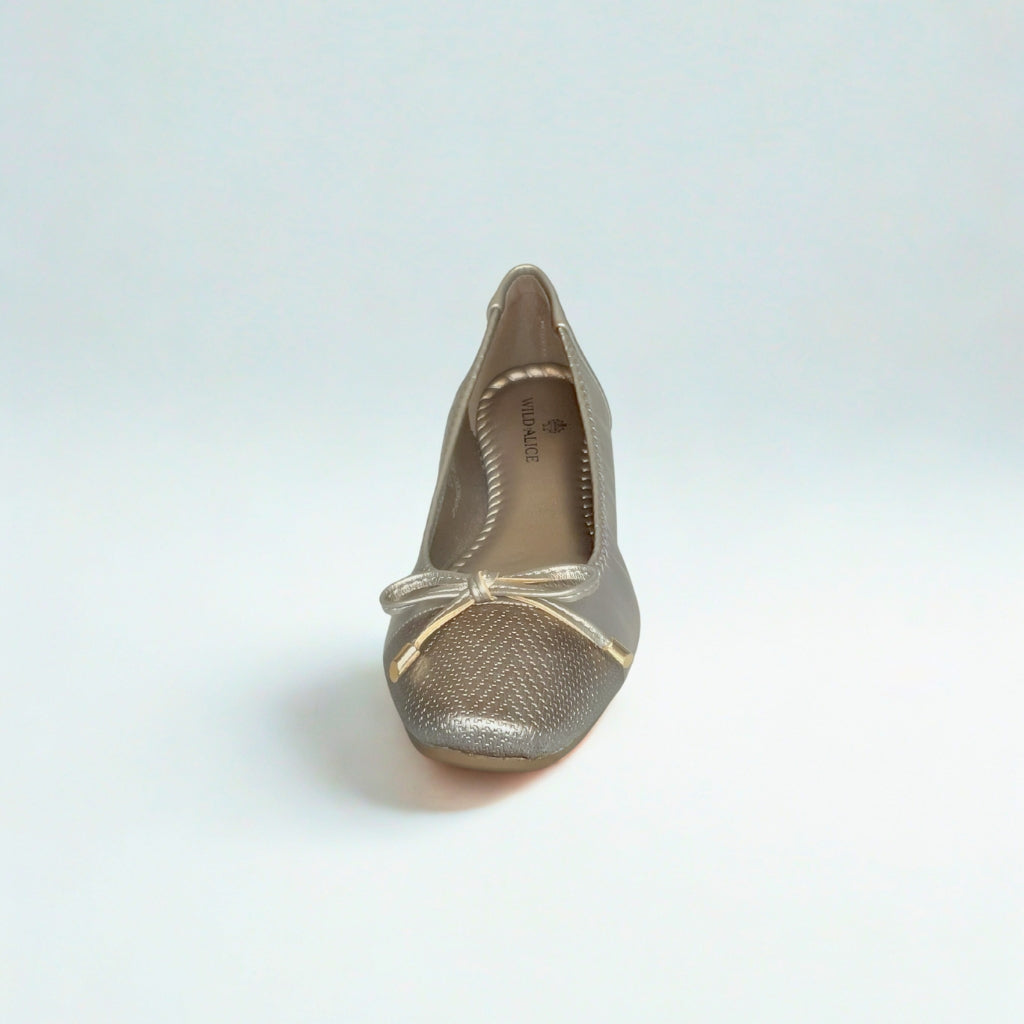 Wild Alice pewter METALLIC bow pump