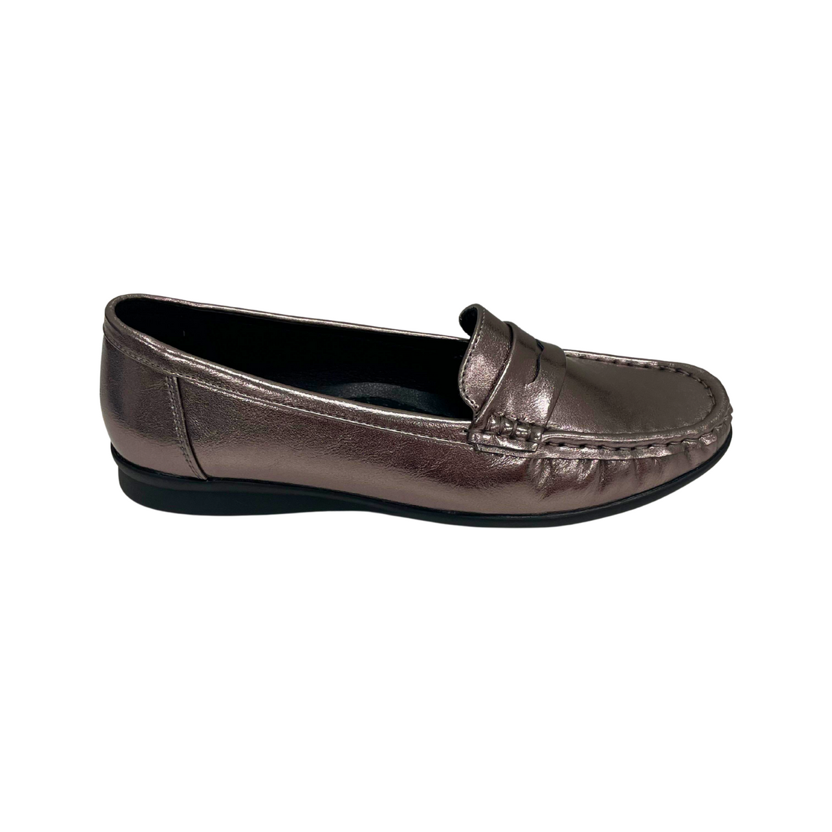 Savoy Slip On Moccasin - Silver/Pewter Metallic