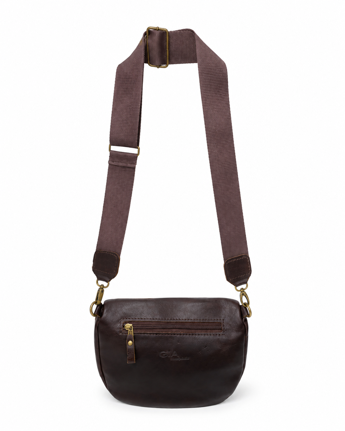Gia Leather Lia Moon Bag - Brown