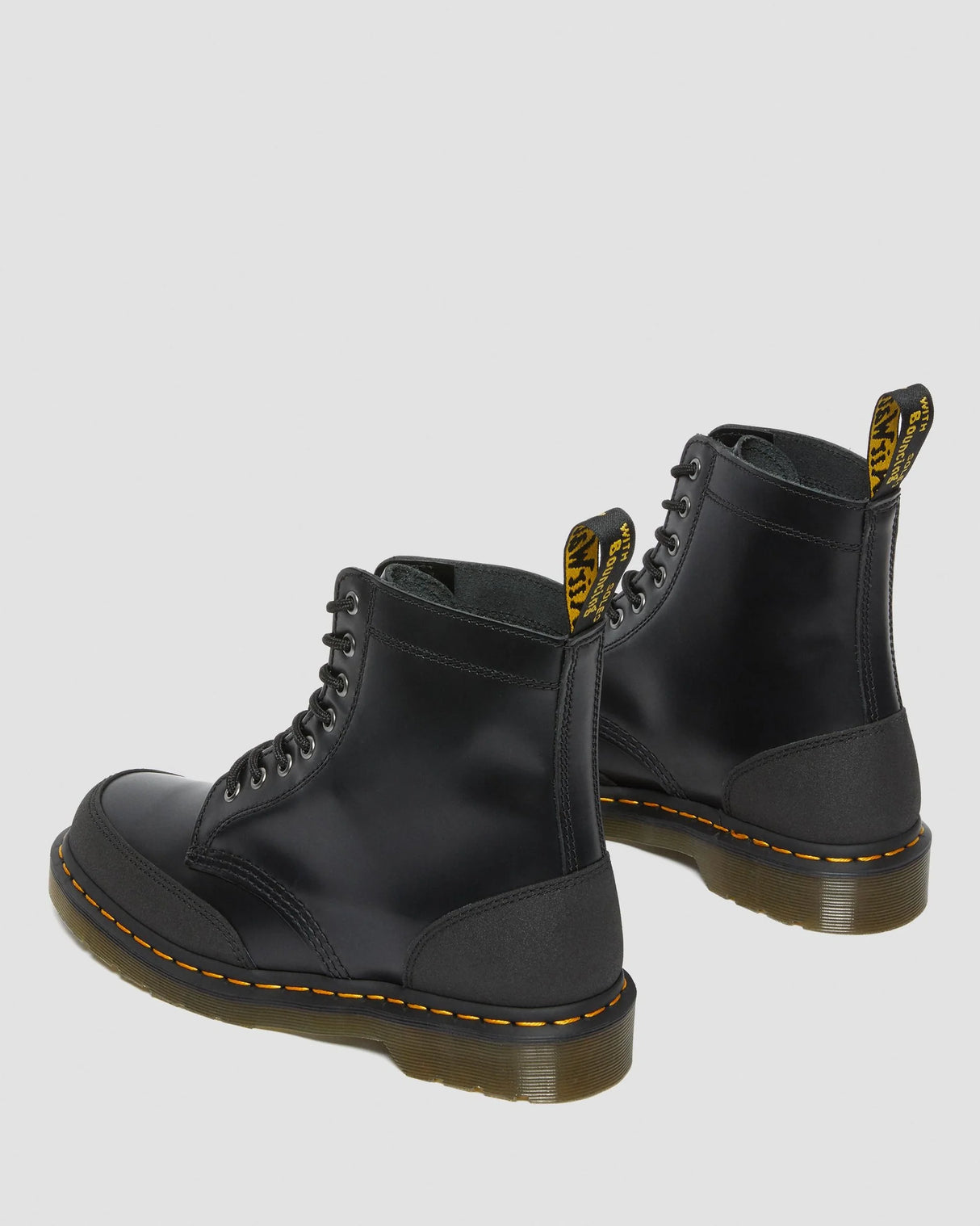 Dr Martens 1460 Guard Panel Leather Lace Up Boots - Black