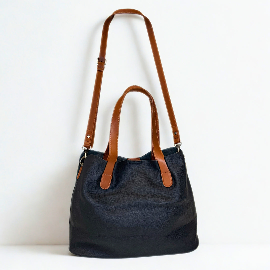Wild Alice Black Tote Sling Bag – side view