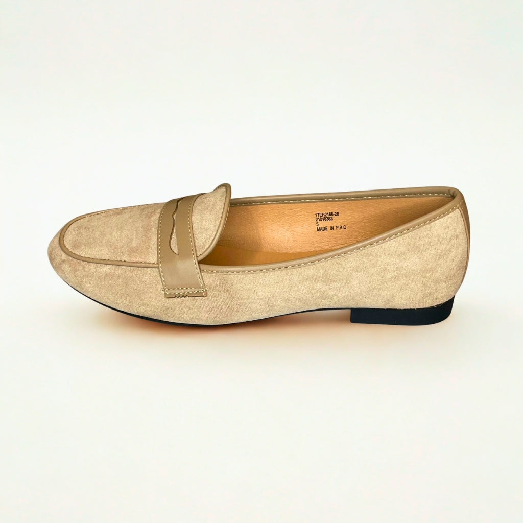 Queue beige SUEDE moccasin