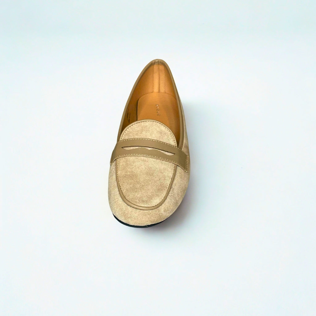 Queue beige SUEDE moccasin