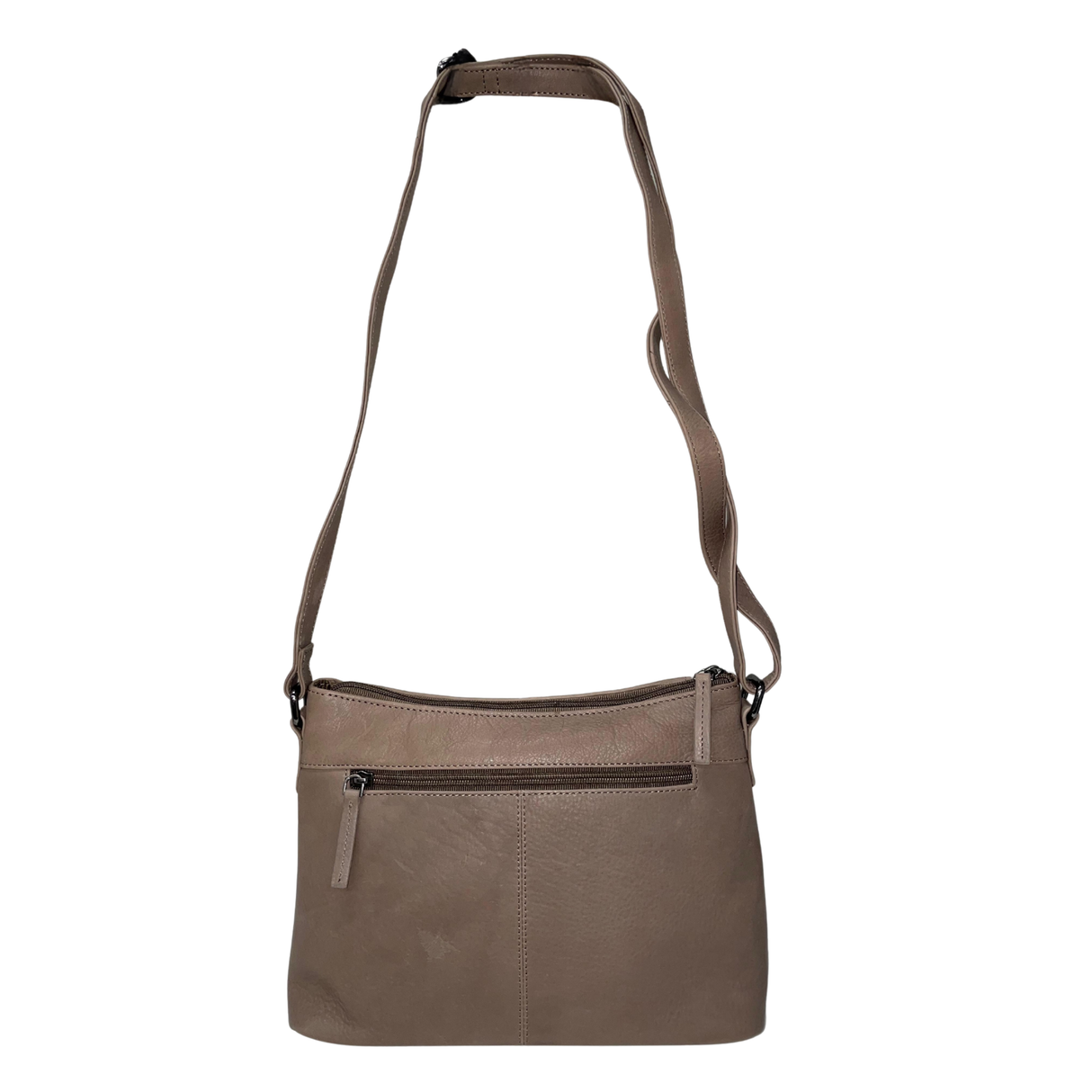 Gia Leather Fold Over Flap Bag - Taupe