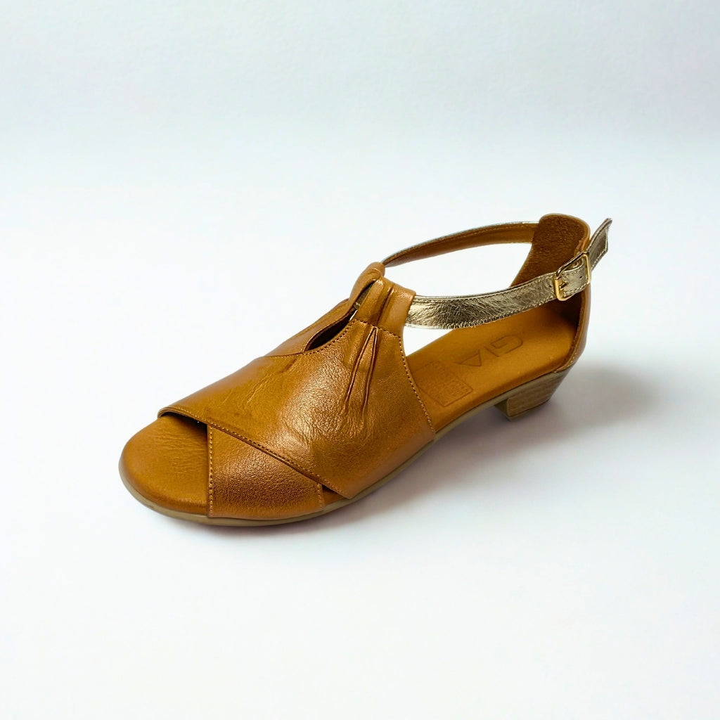 Gia coconut PEEP TOE sandal