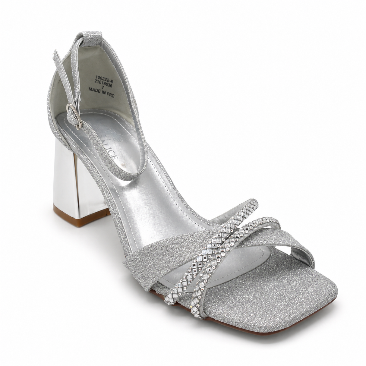 Wild Alice Glamour Block Heel - Silver