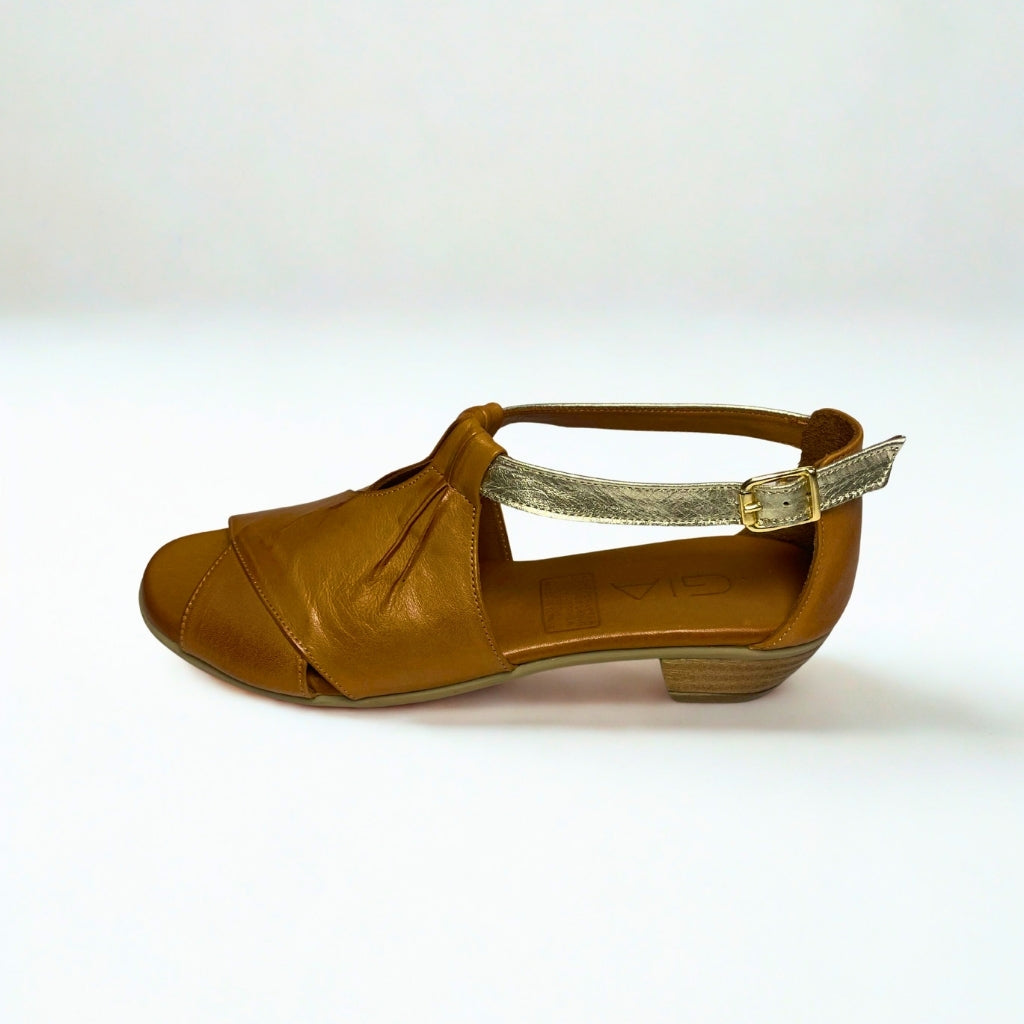 Gia coconut PEEP TOE sandal