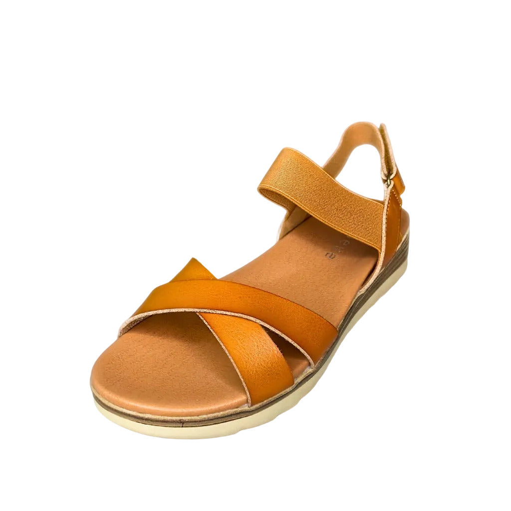 Queue Camel Cross Over Elasticated Strap Sandal â product image 1