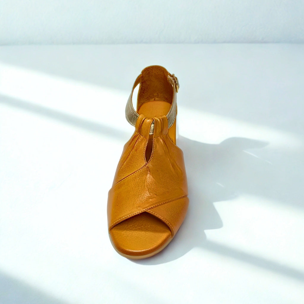 Gia coconut PEEP TOE sandal