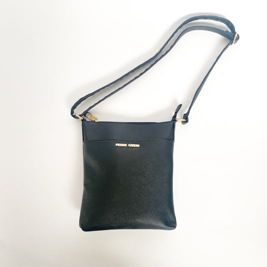 Pierre Cardin black saffiano crossbody bag
