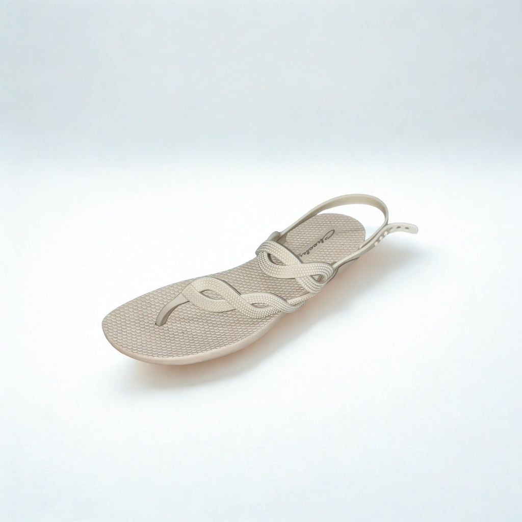 Cheeky beige BRAIDED TOE POST sandal