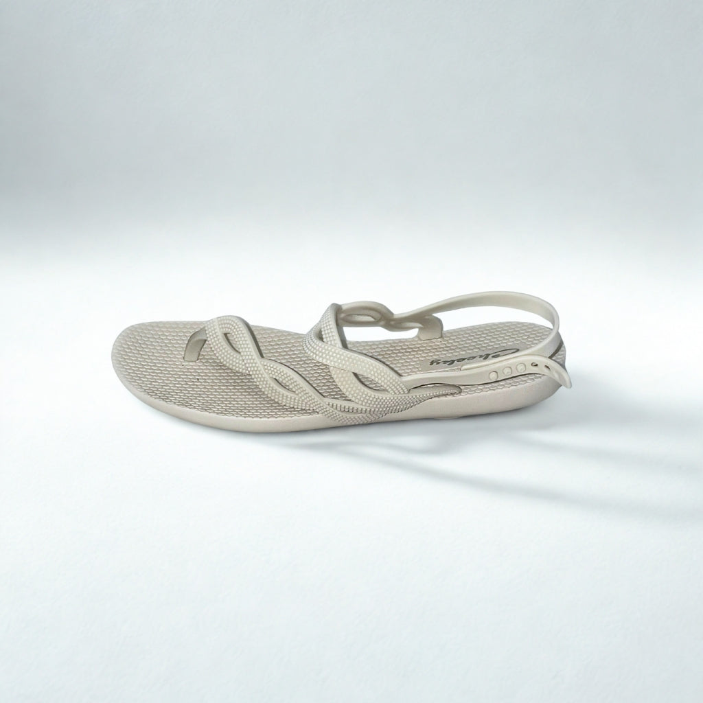 Cheeky beige BRAIDED TOE POST sandal