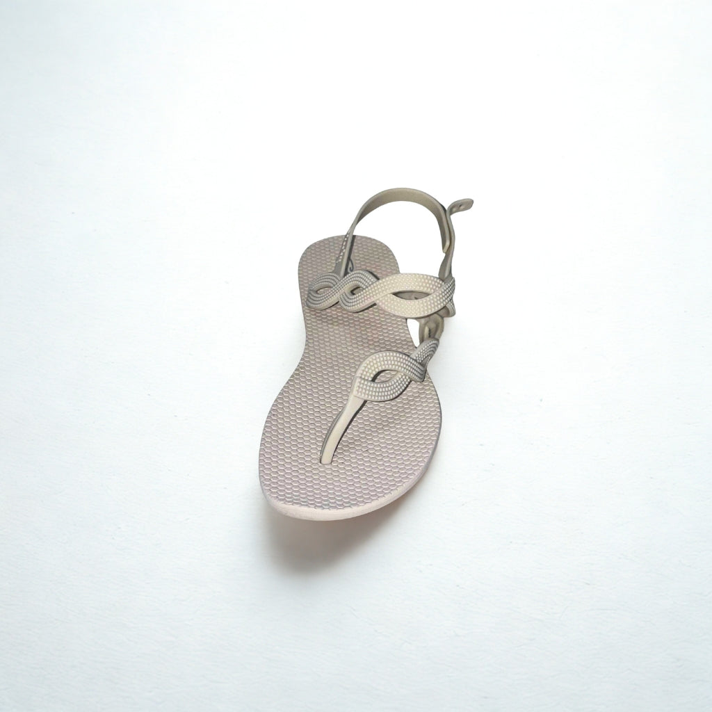 Cheeky beige BRAIDED TOE POST sandal