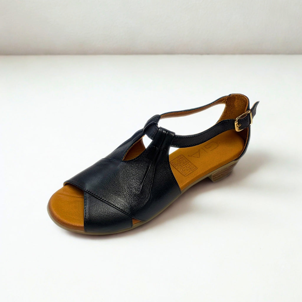 Gia black PEEP TOE sandal