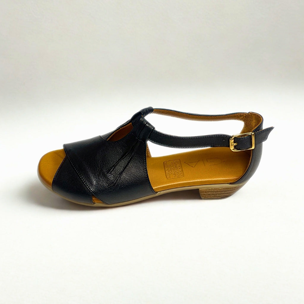 Gia black PEEP TOE sandal